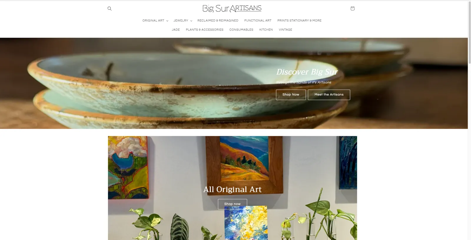 Big Sur Artisans website screenshot